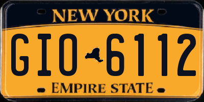 NY license plate GIO6112