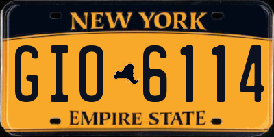 NY license plate GIO6114
