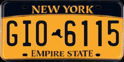 NY license plate GIO6115