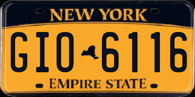 NY license plate GIO6116