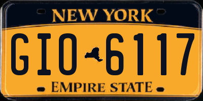 NY license plate GIO6117