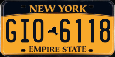 NY license plate GIO6118