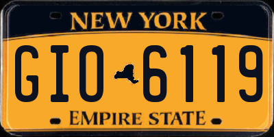 NY license plate GIO6119