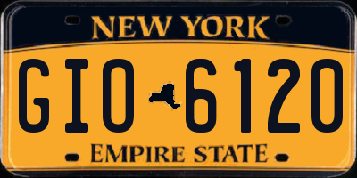NY license plate GIO6120