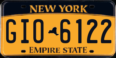 NY license plate GIO6122