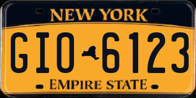 NY license plate GIO6123