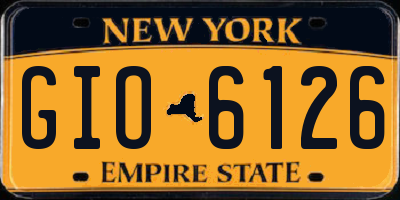 NY license plate GIO6126