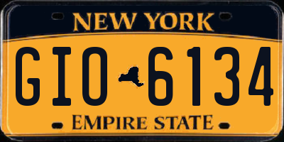 NY license plate GIO6134