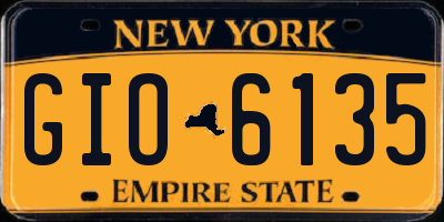 NY license plate GIO6135