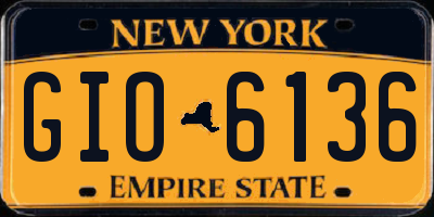 NY license plate GIO6136