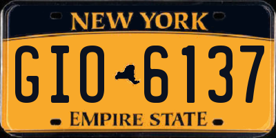 NY license plate GIO6137