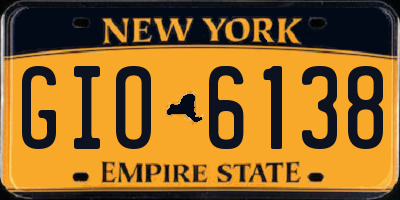 NY license plate GIO6138