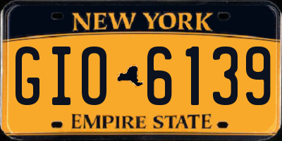 NY license plate GIO6139
