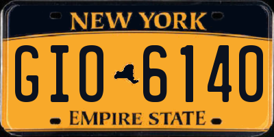 NY license plate GIO6140