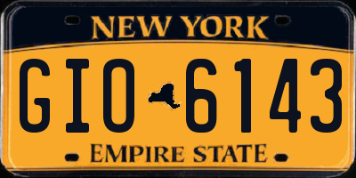 NY license plate GIO6143