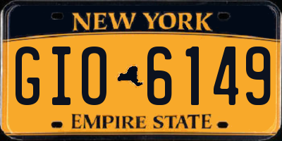 NY license plate GIO6149