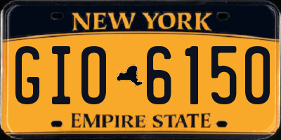 NY license plate GIO6150