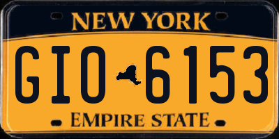 NY license plate GIO6153