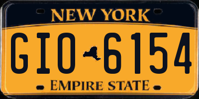 NY license plate GIO6154