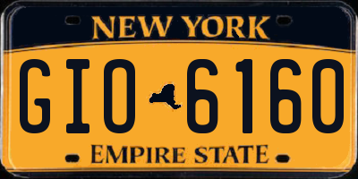 NY license plate GIO6160