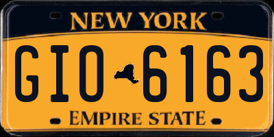 NY license plate GIO6163