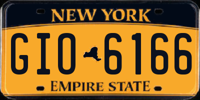 NY license plate GIO6166