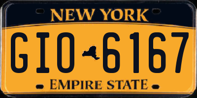 NY license plate GIO6167