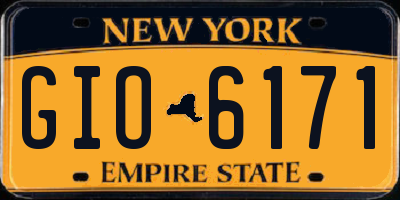 NY license plate GIO6171