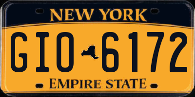 NY license plate GIO6172