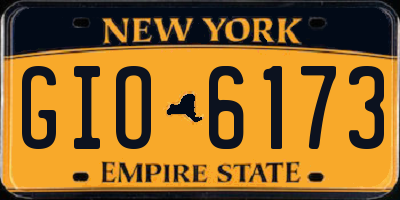 NY license plate GIO6173
