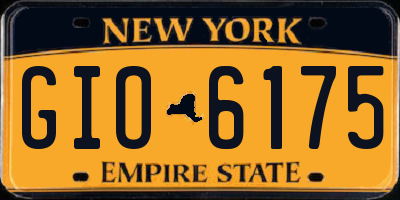 NY license plate GIO6175
