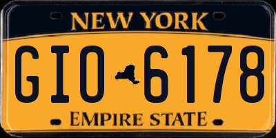 NY license plate GIO6178