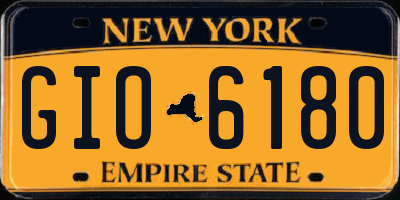 NY license plate GIO6180
