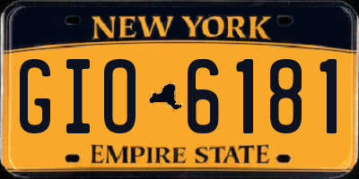 NY license plate GIO6181