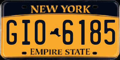 NY license plate GIO6185