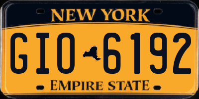 NY license plate GIO6192