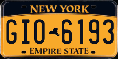 NY license plate GIO6193
