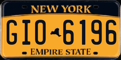 NY license plate GIO6196
