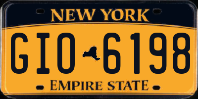 NY license plate GIO6198
