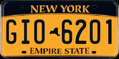NY license plate GIO6201