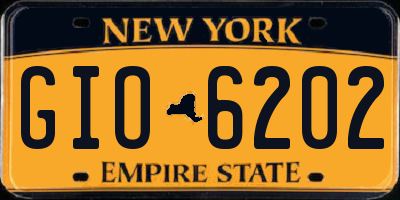 NY license plate GIO6202