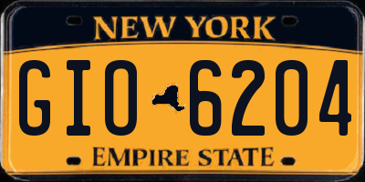 NY license plate GIO6204
