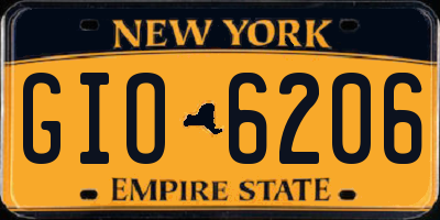 NY license plate GIO6206