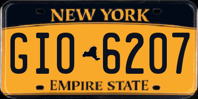 NY license plate GIO6207