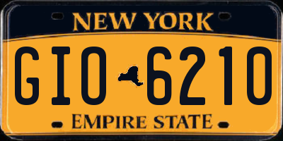 NY license plate GIO6210