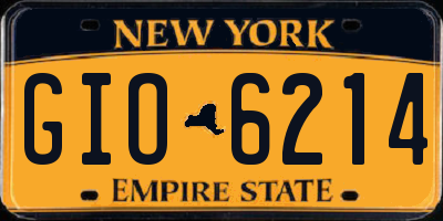 NY license plate GIO6214
