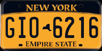 NY license plate GIO6216