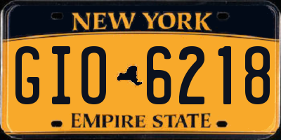 NY license plate GIO6218