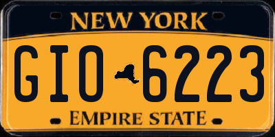 NY license plate GIO6223