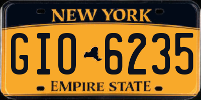 NY license plate GIO6235